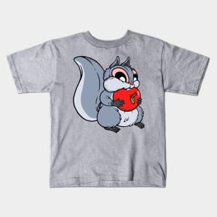 Squirrels Love Apples (grey) Kids T-Shirt